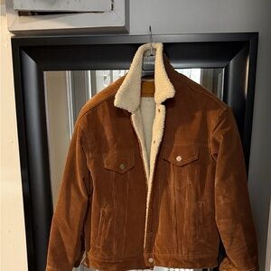Old Navy Tan Corduroy Jacket with Cream Lining